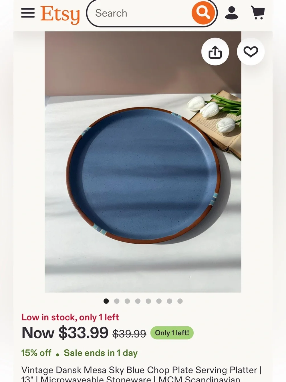 Dansk Blue Mesa 13” Round Platter
